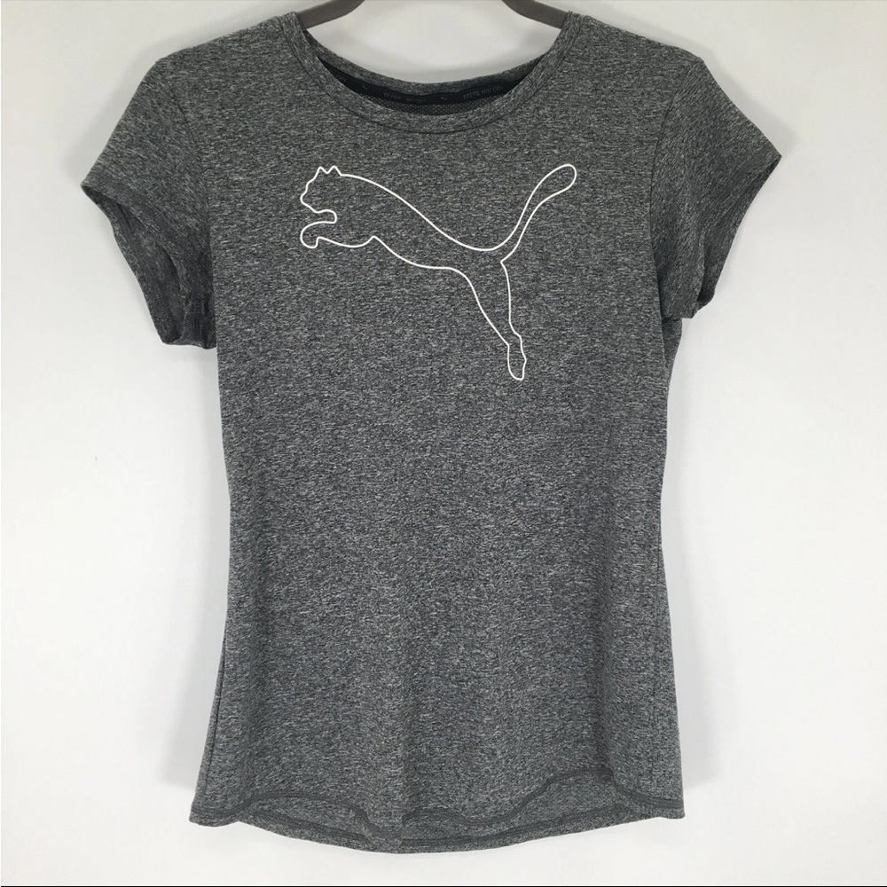 Puma Women's Heather Gray Short Sleeve Tee 1X Plus Size